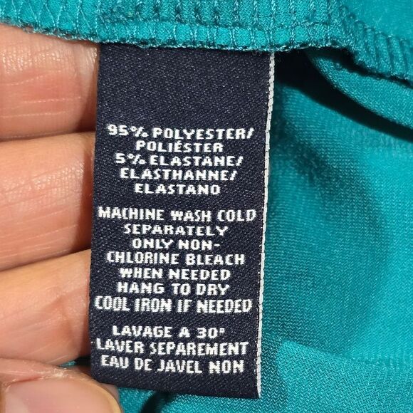 "American Living" Elegant Teal Draped Dress, Size 14. - Picture 11 of 12